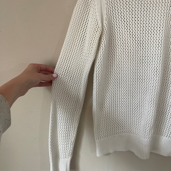 Everlane White Knit cotton crewneck Sweater size small - Picture 3 of 11